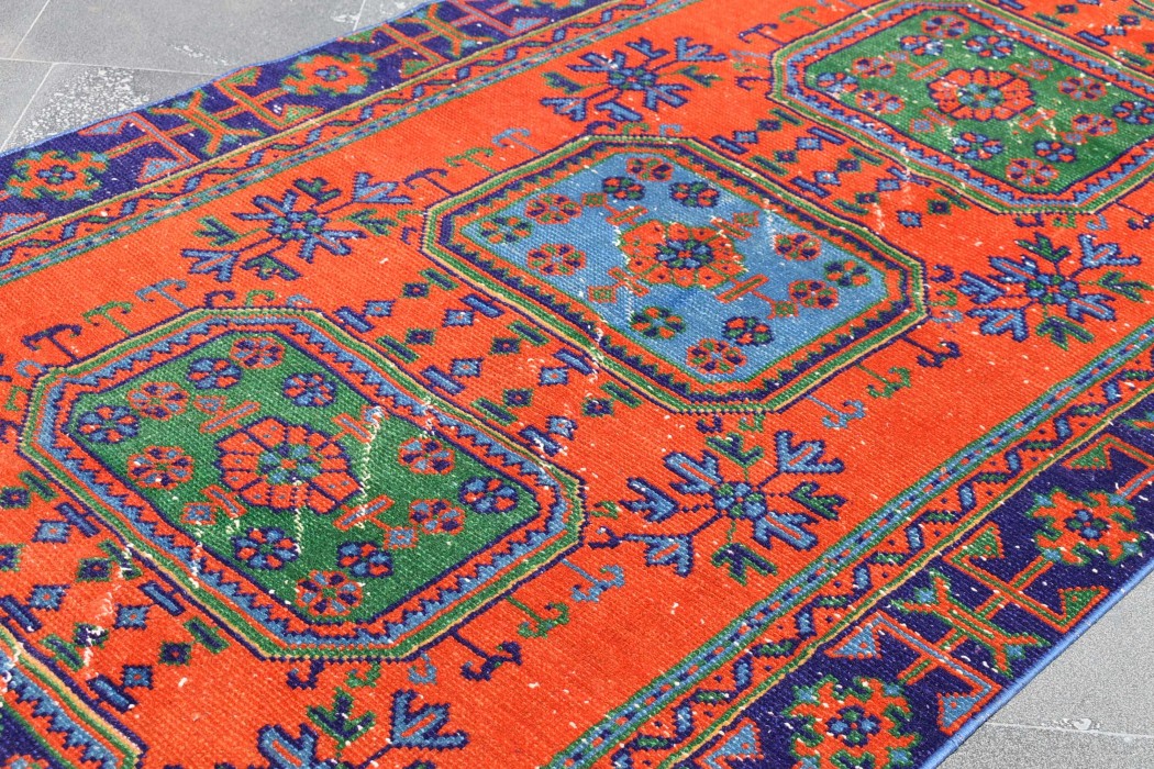 Kitchen Rug, 2.5x4.2 ft Small Rug, Turkish Rugs, Vintage Rug, Colorful Rug