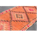 Turkish rug runner, Hallway decor rug, Bohemian rug, Vintage oriental rug, Oushak rug, Home decor, Natural wool rug, 2.6 x 12.3 ft