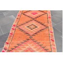 Turkish rug runner, Hallway decor rug, Bohemian rug, Vintage oriental rug, Oushak rug, Home decor, Natural wool rug, 2.6 x 12.3 ft